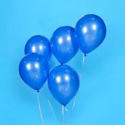 Five Blue Helium Balloons 0089